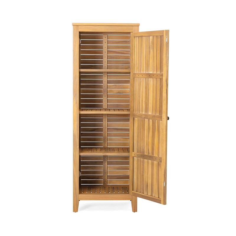 Gribs Acacia Wood Indoor/Outdoor Teak Finish Storage Cabinet by Christopher Knight Home - 61.81" H