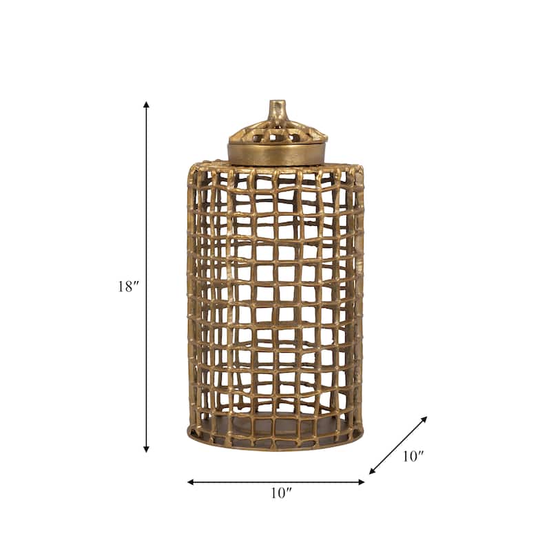 Sagebrook Home Metal Cylinder Lidded Jar