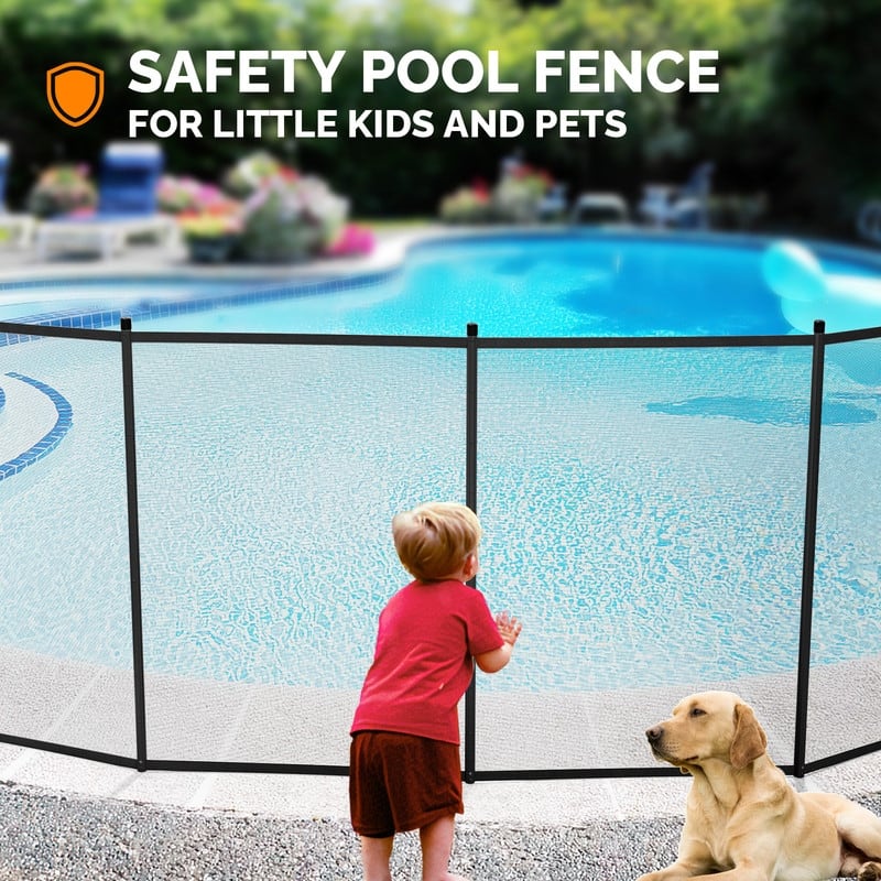 12 Ft. Swimming Pool Fence Garden Fence Black