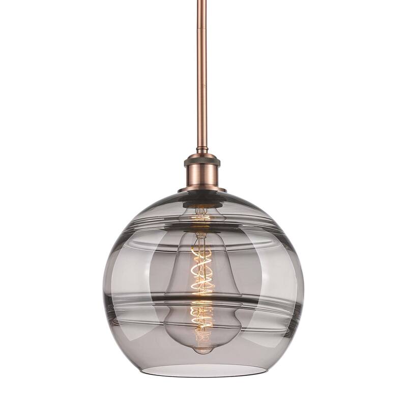 Innovations Lighting 516-1S-12-10 Rochester Pendant Rochester 10" Wide - Antique Copper / Light Smoke