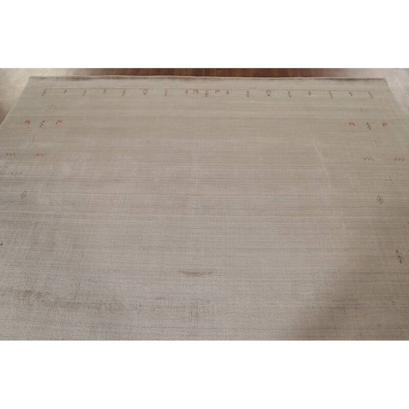 Tribal Gabbeh Oriental Area Rug Hand-Knotted Wool Carpet - 8'1" x 9'9"