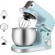 preview thumbnail 11 of 36, 3.2Qt Stand Mixer, 6-Speed Lightweight Kitchen Mixer with Whisk, Hook Blue