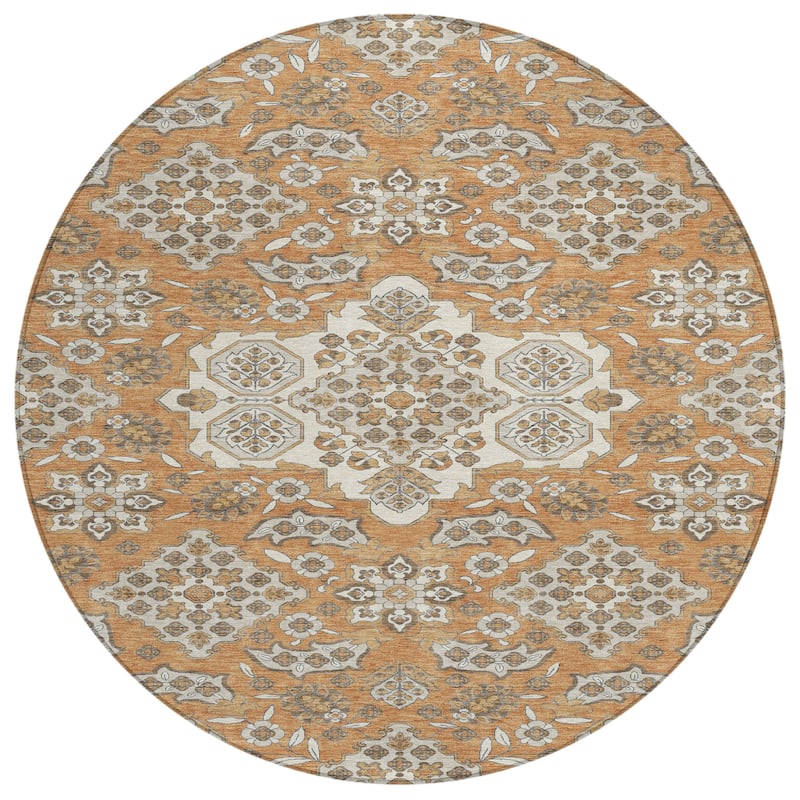 HomeRoots Medallion Traditional Rectangle Outdoor Rug