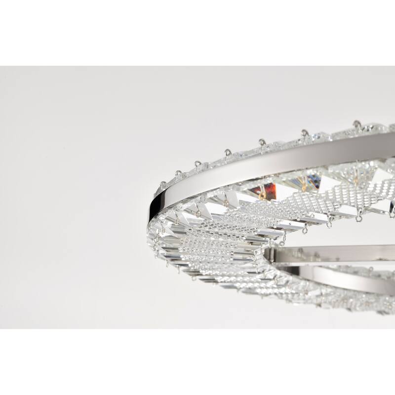 Nova LED 23 Inch Round Flush Mount Polished Nickel Finish K9 Crystal - Polished Nickel