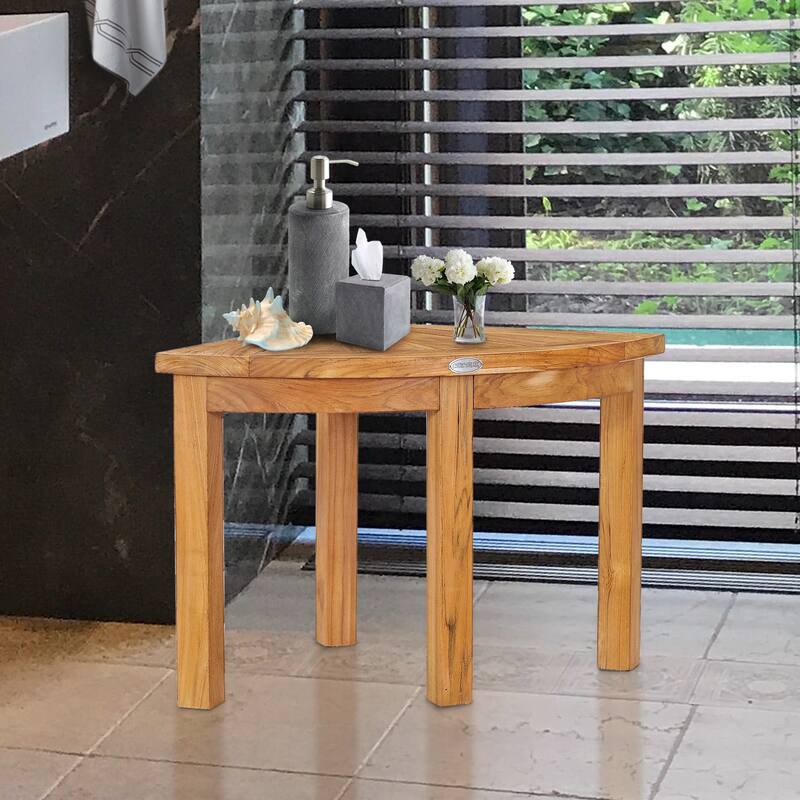 Chic Teak Miami Teak Wood Shower Stool