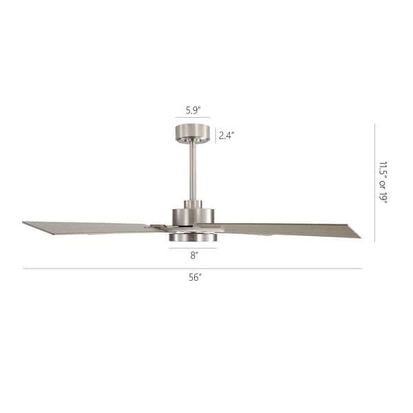 dimension image slide 3 of 5, GetLedel 56" 4-Blade DC Motor Dimmable LED Ceiling Fan with Remote Control and Light Kit
