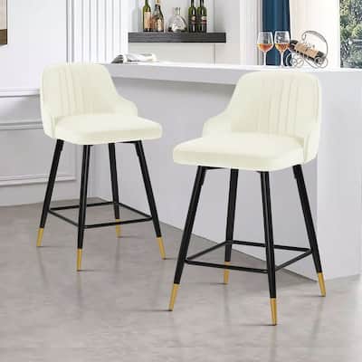 Modern Velvet Upholstered Swivel Counter/ Bar Stools Set of 2/4