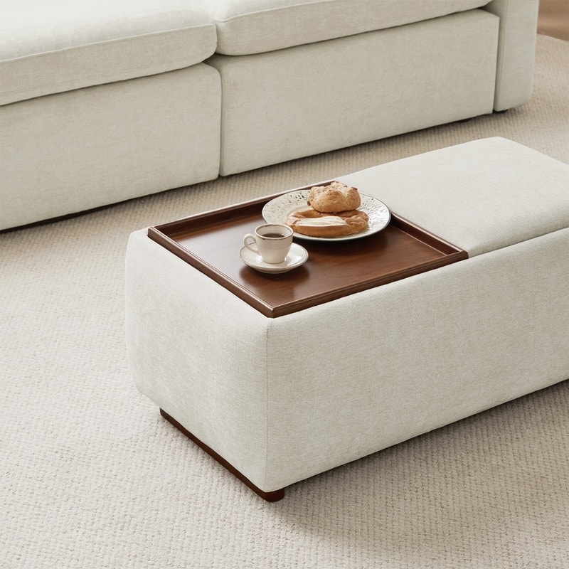 Spruce & Spring Bart Storage Ottoman Bench Rectangle Footrest