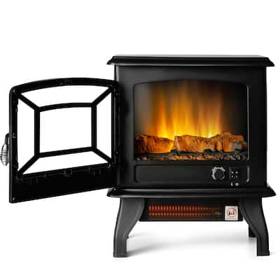 Costway 20'' Freestanding Electric Fireplace Heater Stove W/ - See Details