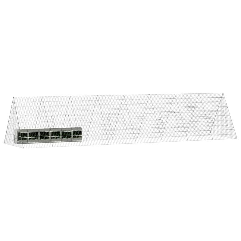 vidaXL Rabbit Cage Silver 215 x 100 x 85 cm Galvanised Steel