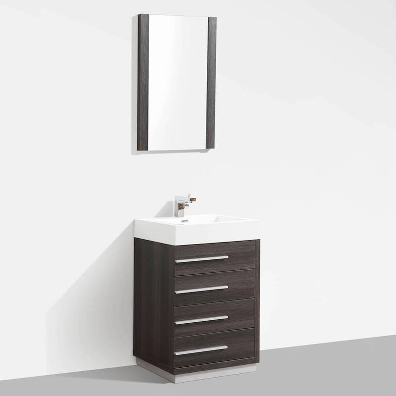 Blossom 24" All-Wood Vanity w/ Acrylic Sink & Mirror, Freestanding