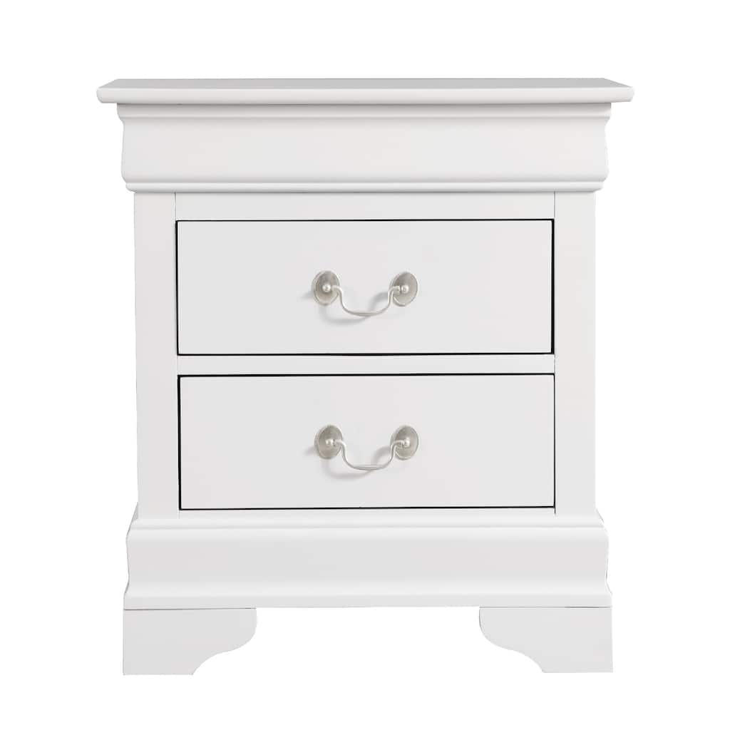 Vintage Style 2-Drawer Wooden Nightstand - 24" - White