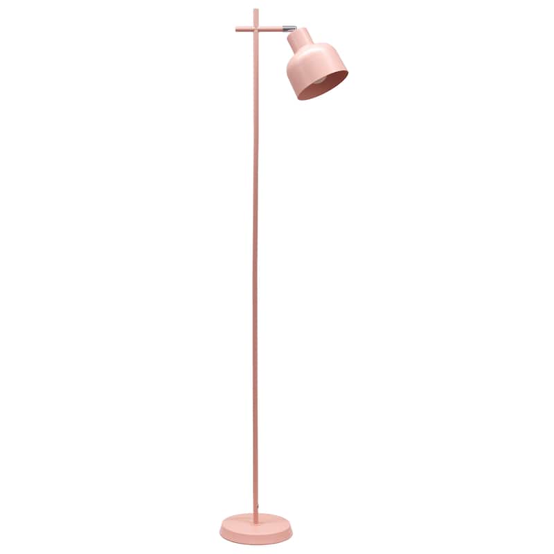 Metal Adjustable Spotlight Floor Lamp with Rotary Switch - 10.55 x 7.87 x 54.72 in. (L x W x H) - Pink