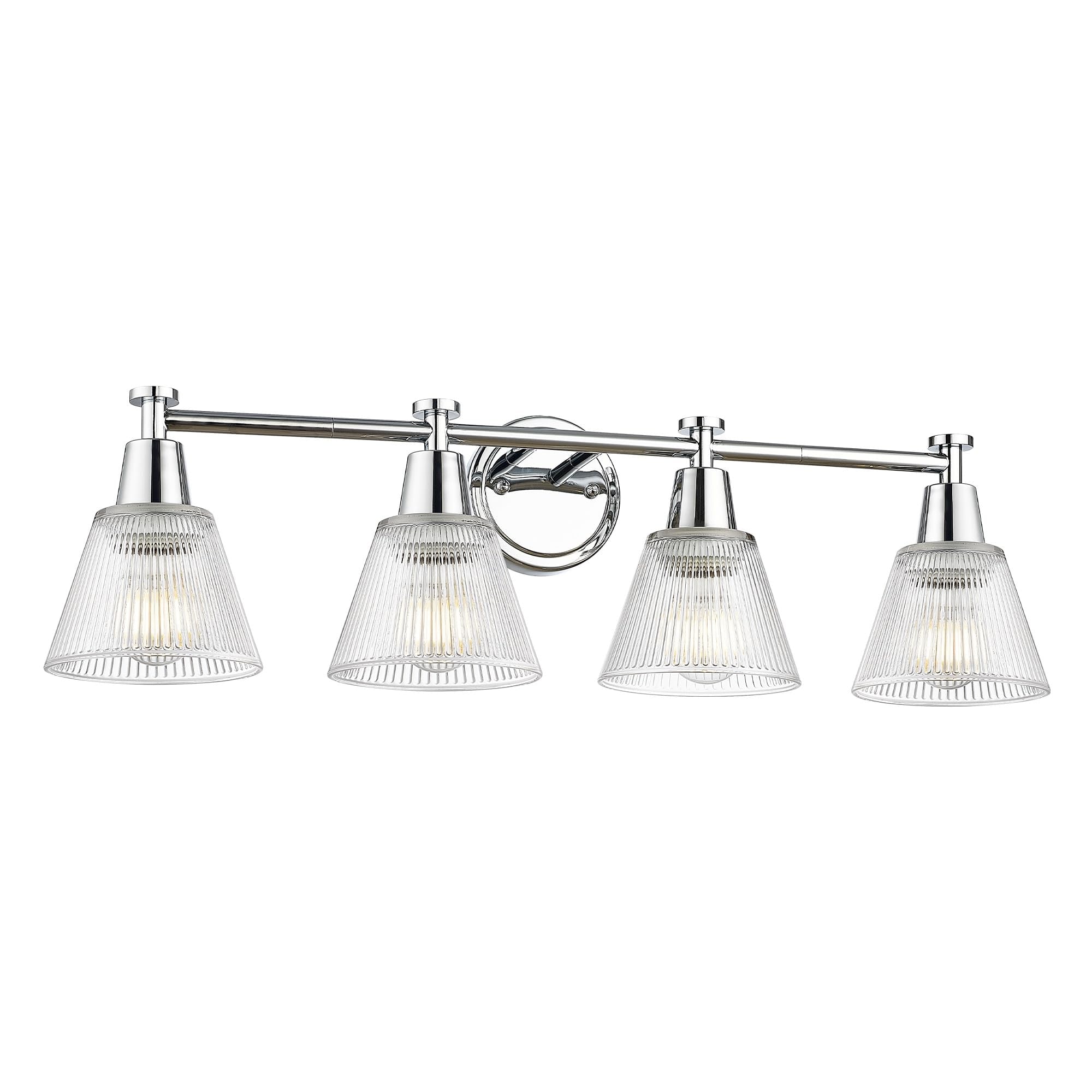 29.5" 4-Light Bathroom Vanity Lighting with Ripple Glass