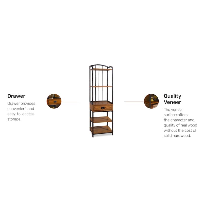 Distressed Oak Media Tower