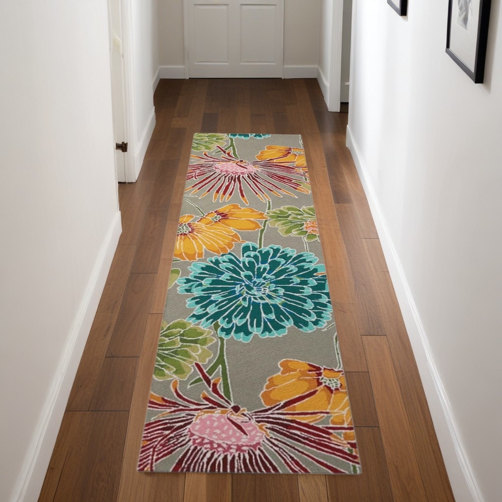 Getib Abstract Stain Resistant Area Rug By HomeRoots - 96' X '27' X '0.5