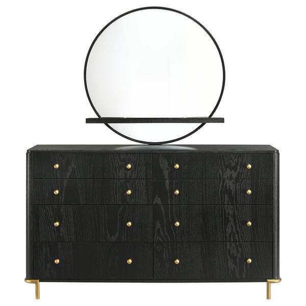 8-Drawer Black Dresser and Mirror Set with Sleek Contemporary Look, Spacious Storage, and Smooth Gliding Drawers - Bed Bath & Beyond