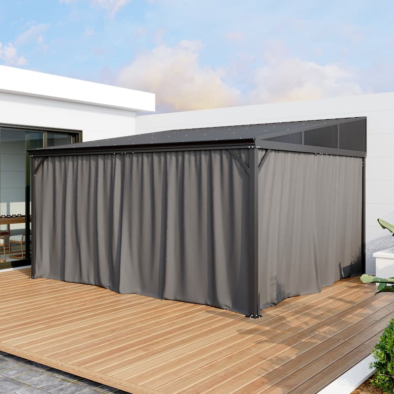 Aluminum Patio Gazebo Curtains Mosquito Netting Outdoor Canopy Backyard Poolside Garage Door