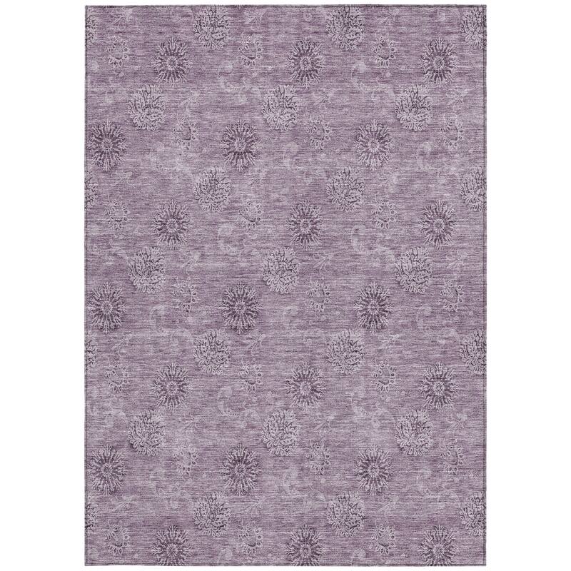 HomeRoots Floral Transitional Rectangle Outdoor Rug