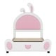 preview thumbnail 24 of 22, Twin Size Upholstered Platform Bed with Rabbit Shaped Headboard in Pink