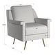preview thumbnail 10 of 9, Cade Grey Fabric Accent Chair with Gold Metal Legs by iNSPIRE Q Modern