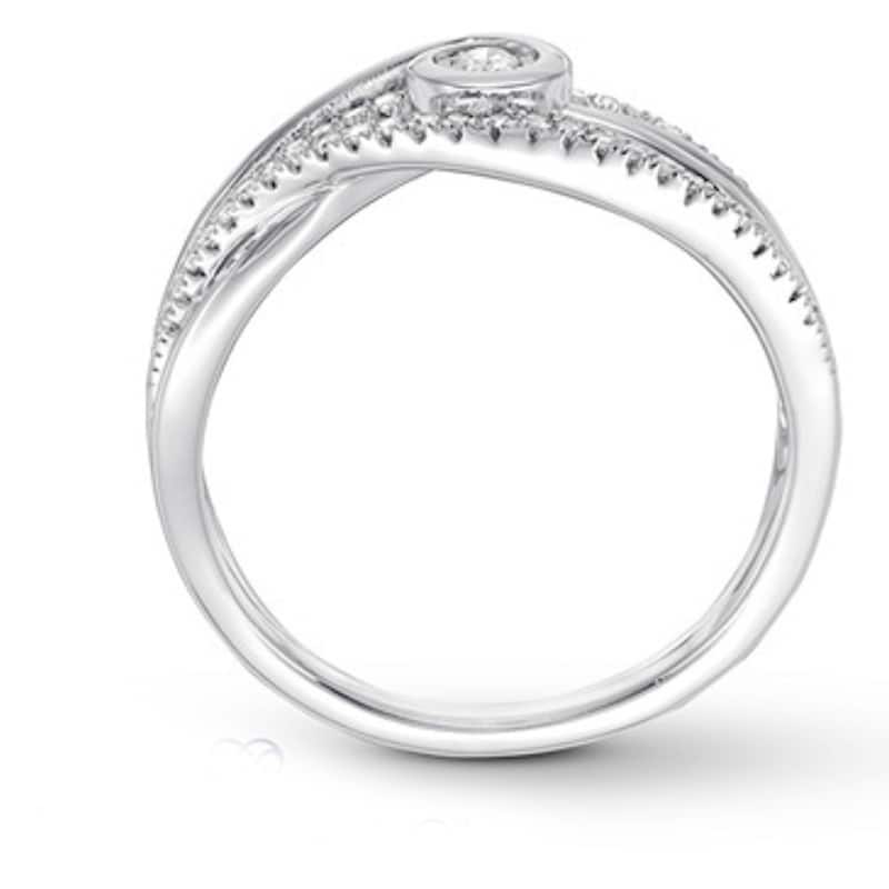 1 Ct Diamond Multi Row Diamond Woven Right Hand Ring White Gold