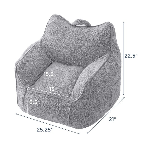dimension image slide 9 of 12, Children's Bean Bag Chair,Corduroy Bean Bag Sofa with Armrests