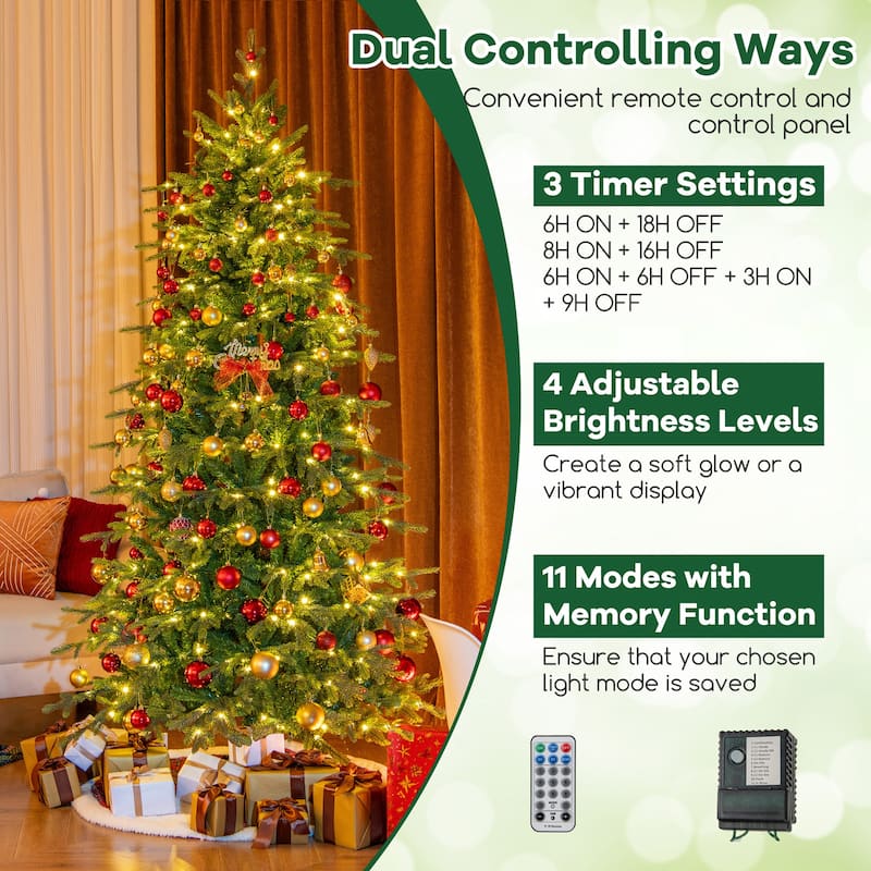 Gymax 6/7.5/9 FT Christmas Tree w/714/1162/1770 Branch Tips