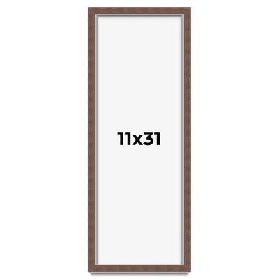 11x31 Shadow Box Frame Brown | 1.125 inches Deep Real Wood Rustic