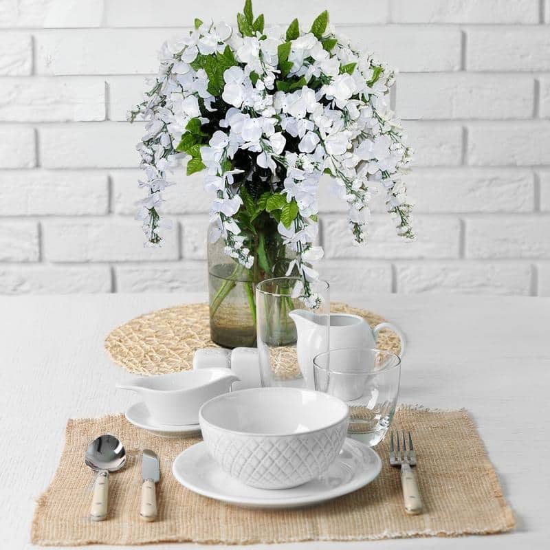 Faux Wisteria Flower Stems Bunch