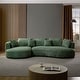 preview thumbnail 49 of 59, Contempory Curved L-Shaped Sectional Sofa with Chaise – Extra Wide White Upholstered Luxury Lounge