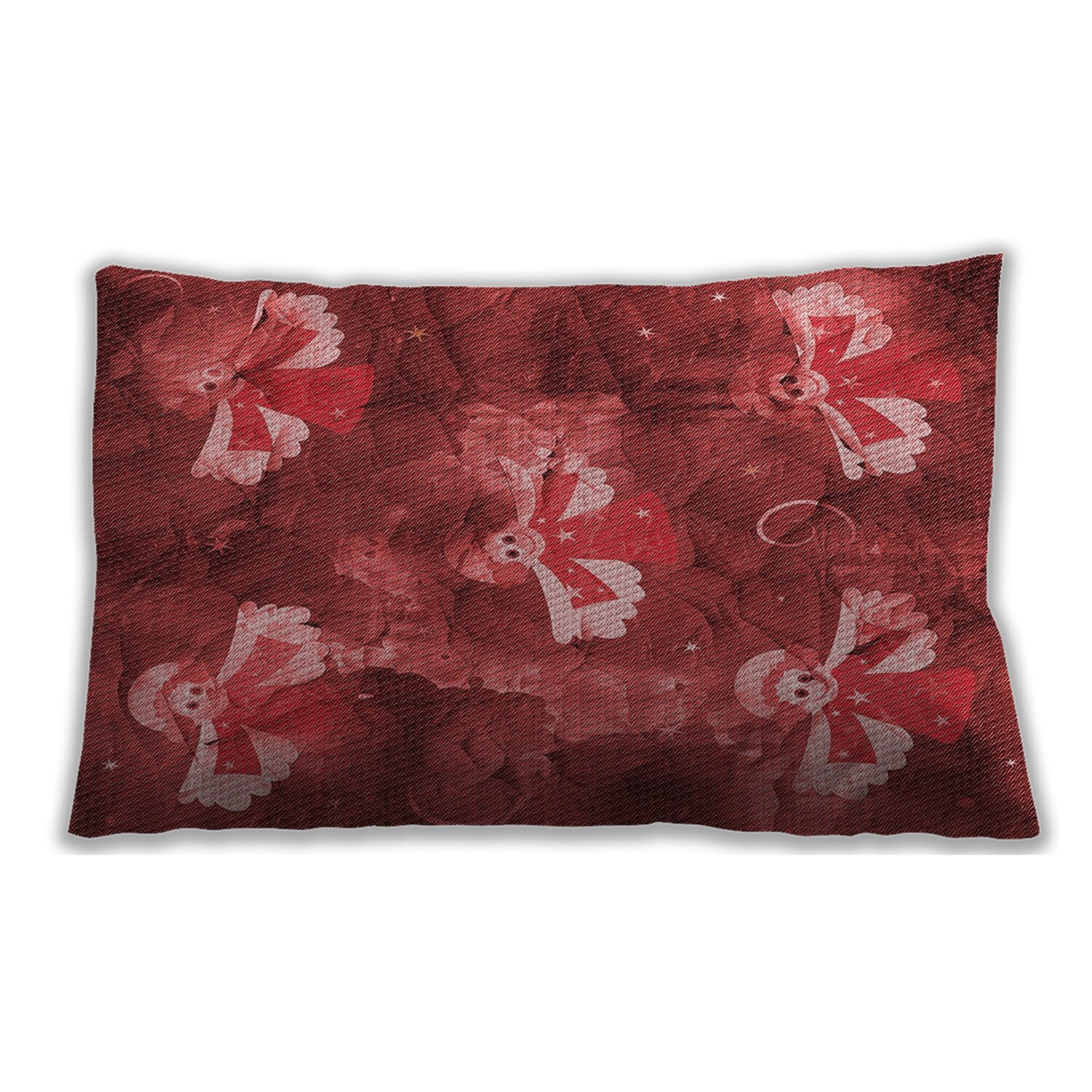 Ahgly Company Patterned Indoor Outdoor Valentine Red Lumbar Throw Pillow