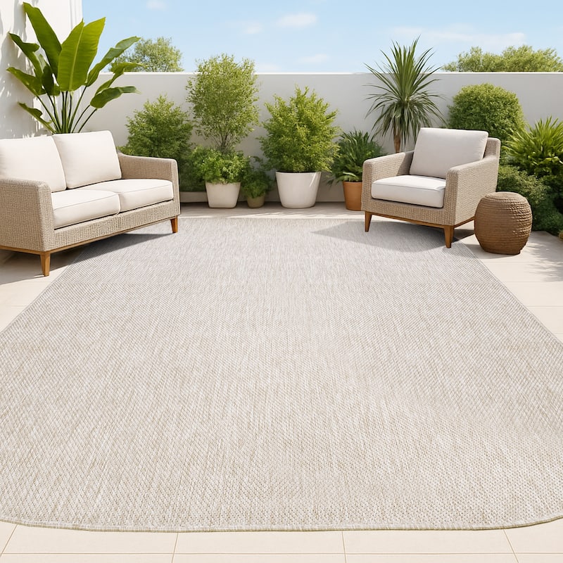 JONATHAN Y Miles Modern Minimalist Radius Corner Solid Indoor/Outdoor Shaped Area Rug
