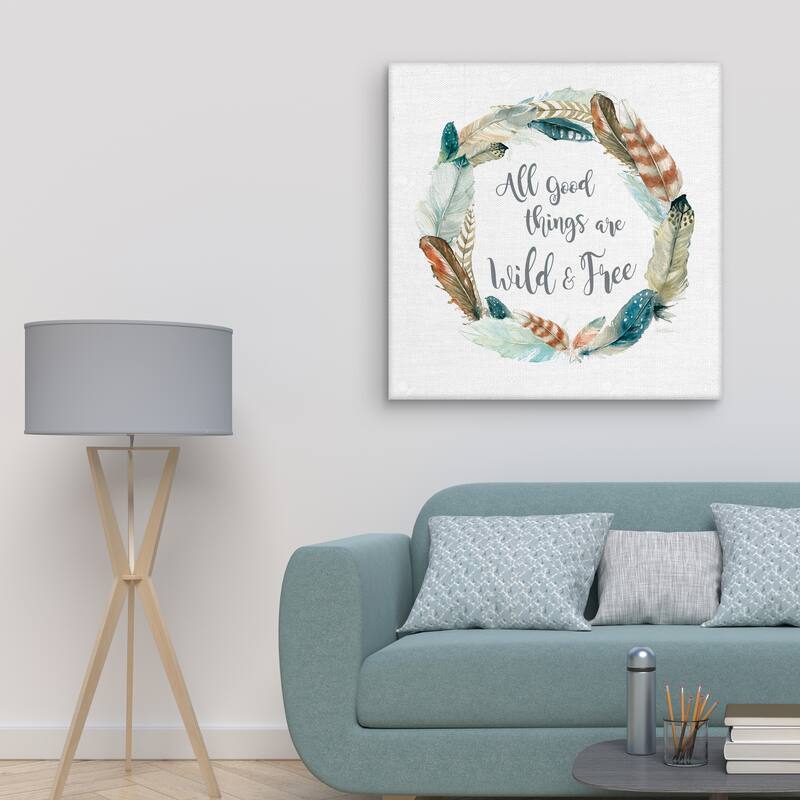 Feather Wild and Free by Carol Robinson Canvas Art Print