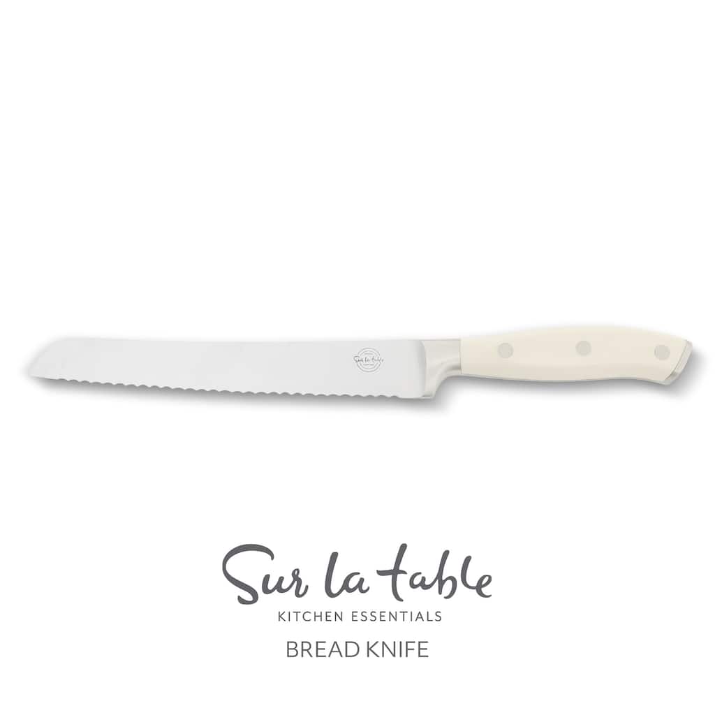 Sur La Table Kitchen Essential Tasting Kitchen German Steel Forged Full Tang Prfessional Knife with White Handle