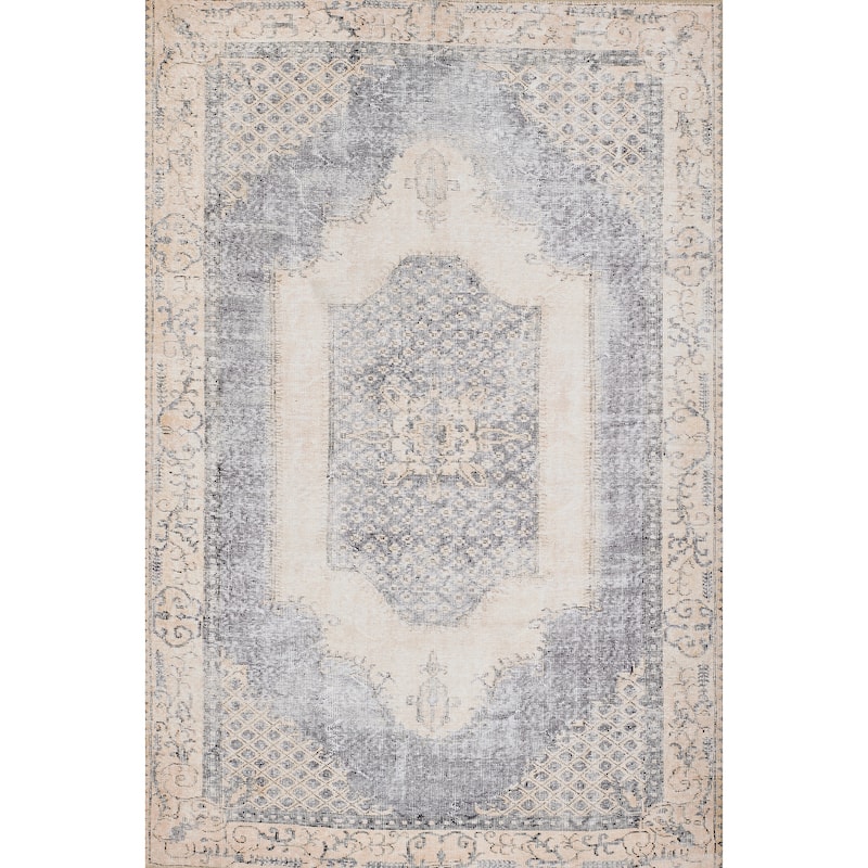 Momeni Afshar Polyester Medallion Area Rug - 7'6" X 9'6" - Denim - Runner/Rectangle