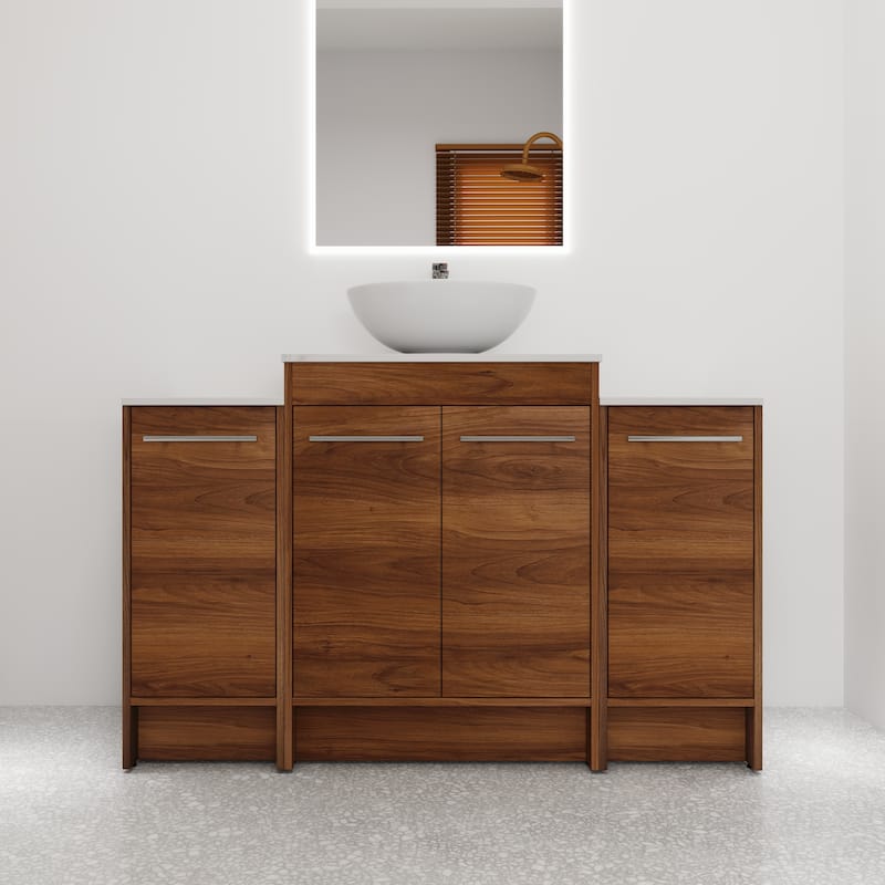 Bathroom Vanity With Sink In 24/36/48/60 Inch, Freestanding Bathroom Vanity With Soft Close Door - 47.2"W x 18.9"D - Brown Ebony -321