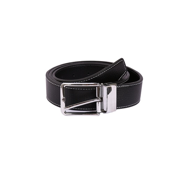 Shop Men Reversible Sliding Buckle Ratchet Leather Belt Width 1 1/4&quot;&quot; Brown 125cm - On Sale ...