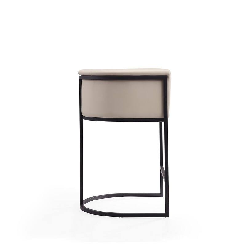 Manhattan Comfort Cosmopolitan 33.8 in. Black Metal Counter Height Bar Stool (Set of 3)