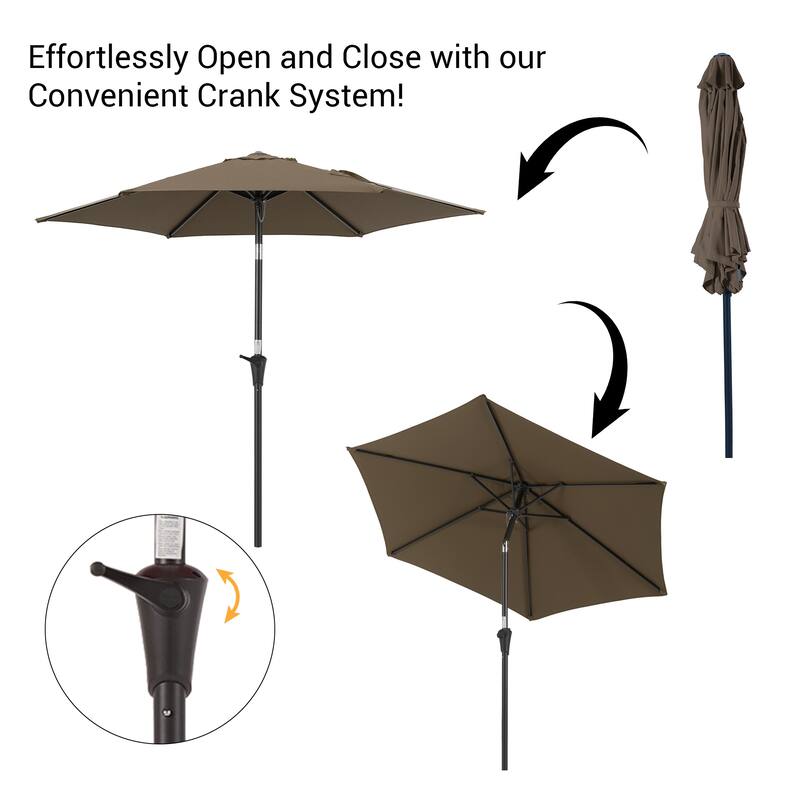 BONOSUKI Patio 7.5FT Market Umbrellas Table Umbrella With Tilt Button