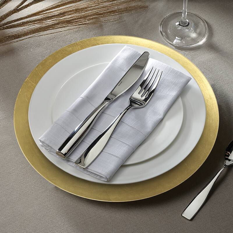 Gold Round Charger Plate 13" Set of 12 - 13" Dia x 0.5" H