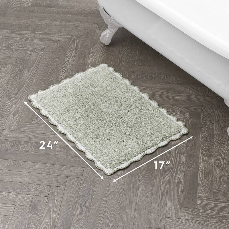 Laura Ashley Heathered Crochet Border Bath Rug