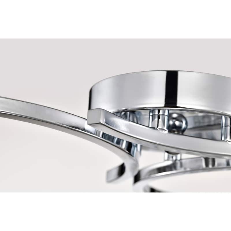 Liel 3-light Glass 22-inch Chrome Ceiling Lamp