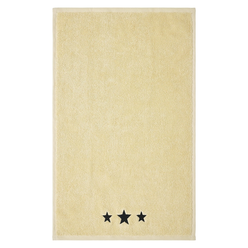 Black Stars Creme Hand Towel Set of 2 16x26