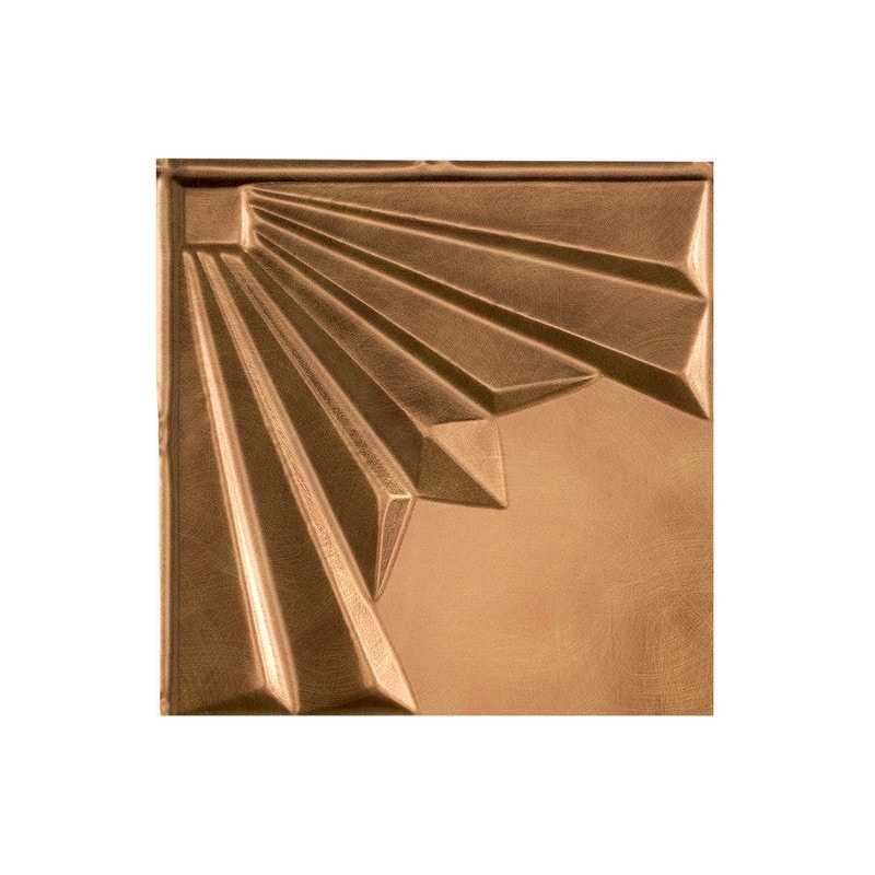 FASÄDE Art Deco Decorative Vinyl 2ft x 4ft Glue Up Ceiling Panel in Antique Bronze (5 Pack) - 12in x 12in Sample - Antique Bronze