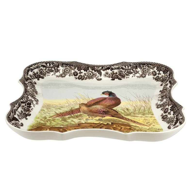 Spode Woodland Devonia Tray Pheasant Motif - 14 inches - 14 inches