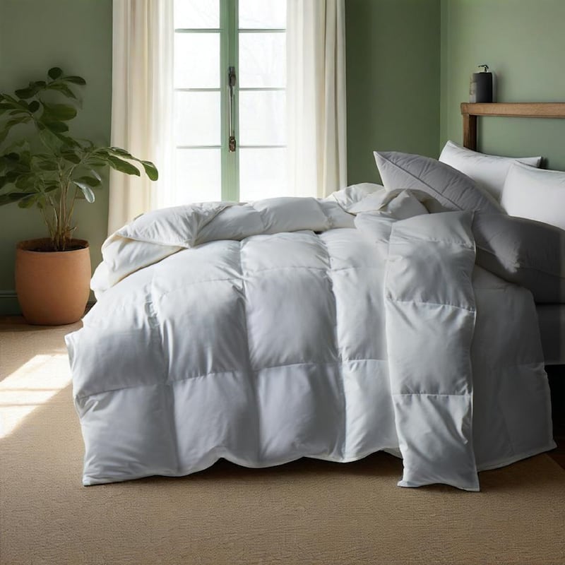 All-season Medium Warmth White Goose Feather Down Fiber Duvet Comforter Insert
