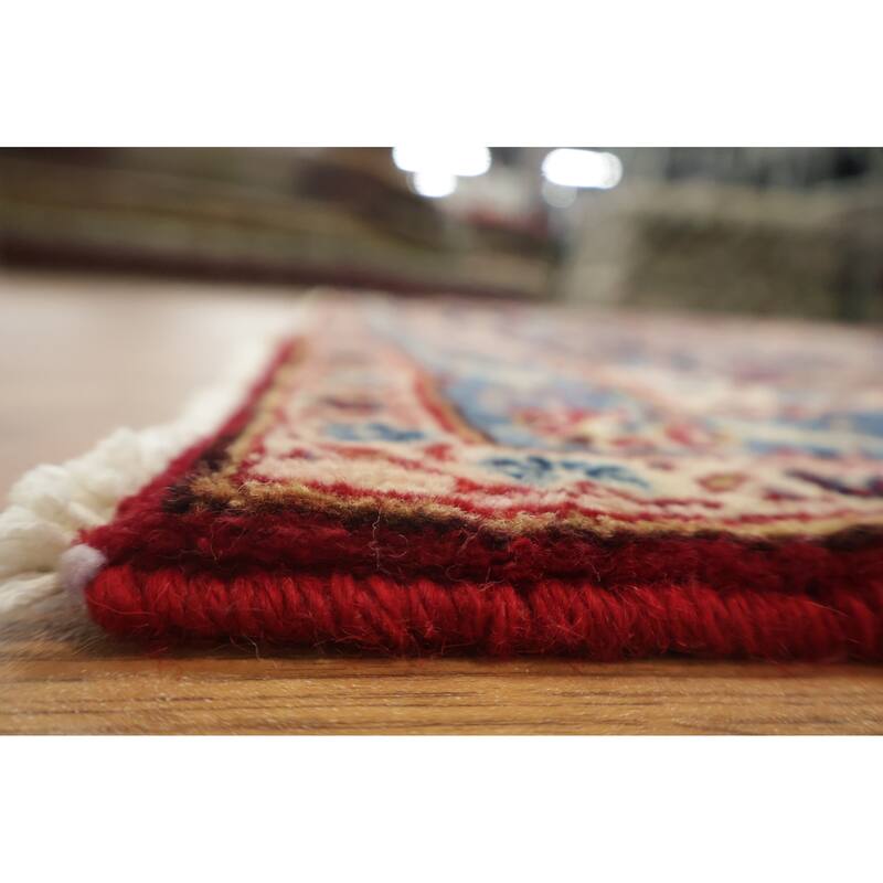 Hand Knotted Oriental 100% Wool Carpet Traditional Floral Red Kashan Area Rug - 12' 2'' X 9' 7''