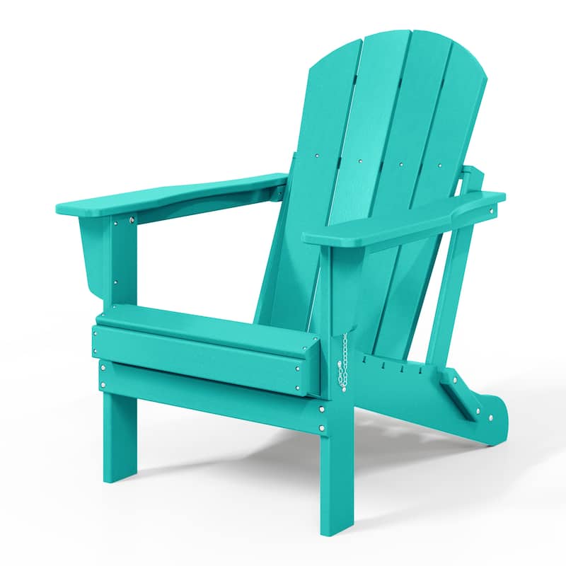 Polytrends Laguna Weather Resistant Outdoor Patio Folding Adirondack Chairs (Set of 4)