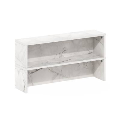 Furinno Helena 23-Inch Kitchen Counter Stackable Organizer Shelf, Marble White, Set of 2